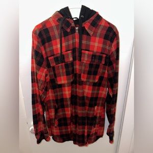 Zip up flannel hoodie